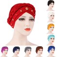 thumbnail image 2 of MesaSe Cap  Women Solid Color Braid Beads Decoration Hat Soft Head Scarf Cap Headwrap, 2 of 6