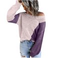 thumbnail image 2 of RKSTN Sweaters for Women Automne et Hiver Casual Pull Chemisier Manches Longues Patchwork Tops Pull Automne Sweaters, 2 of 7