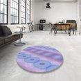 thumbnail image 4 of Ahgly Tapis d'Intérieur Lavable en Machine Carré Transitionnel Moyen Violet, 5 Pieds Carré, 4 of 7