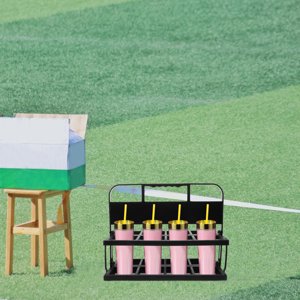 RUNROTOO Beverage Bottle Carrier Crate Black Plastic Carry Water Bottles 1Pcs Back to School  for Fan Gear