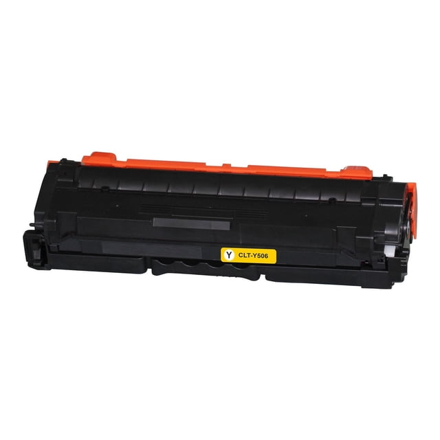 L-ink Cartouche de Toner Jaune Compatible Samsung CLT-Y506S avec Corps en Plastique Noir et Couvercle Protecteur orange, Étiquetée CLT-Y506, Compatible avec les Imprimantes de la Série Samsung CLP-680, Certifiée ISO pour des Impressions laser Jaunes Nettes et Claires avec un Rendement de 3500 Pages.