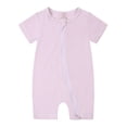 thumbnail image 1 of MIASHUI Baby Short Sleeve Rompers Girls Boys Zipper Jumpsuit Pajamas,Light Purple,0-3 Months, 1 of 2