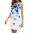 thumbnail image 4 of Ovzne Robes pour Femmes Robe pour Femme Décontractée Ample Été Imprimée Robe Sans Manches Col en V Haut/chemise Ensemble Robe de Printemps Imprimée Liquidation, 4 of 7