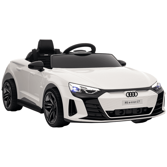 Aosom Voiture Électrique pour Enfants 12V 3,1 Mi/h avec Télécommande, Suspension, Blanc
