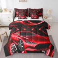 thumbnail image 1 of YST Red Racing Car 7 Piece Comforter Set,Sports Car Theme Bed in a Bag with Flat Sheet and Fitted Sheet,Extreme Sport Down Comforter,Speed Automobile Bedding Set with Pillowcase & Sham,King, 1 of 5