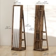 thumbnail image 3 of HOMCOM 360° Swivel Jewelry Cabinet w/ Built-In Small Mirror, 3 of 10
