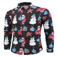 thumbnail image 1 of Men‘s Christmas Dress Shirts Fun Printed Long Sleeve Regular Fit Button Down Shirts Light Blue M, 1 of 8