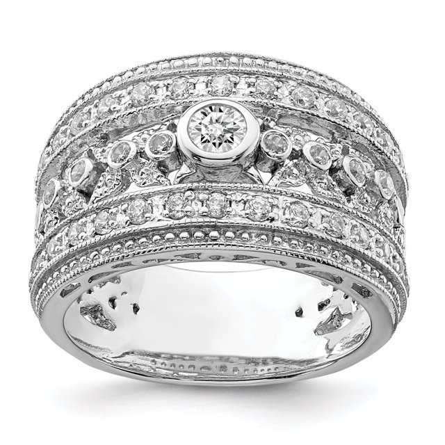 Bague en Argent Sterling 925 avec Zircone Cubique en Oxydes de Zirconium