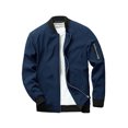 thumbnail image 1 of FAROOT Men's Bomber Jackets Solid/Contrast Color Stand Collar Long Sleeve Zip Front Coat, 1 of 6