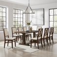 thumbnail image 2 of Pemberly Row Contemporary 9-Piece Dining Table Set in Dark Oak/Creme, 2 of 10