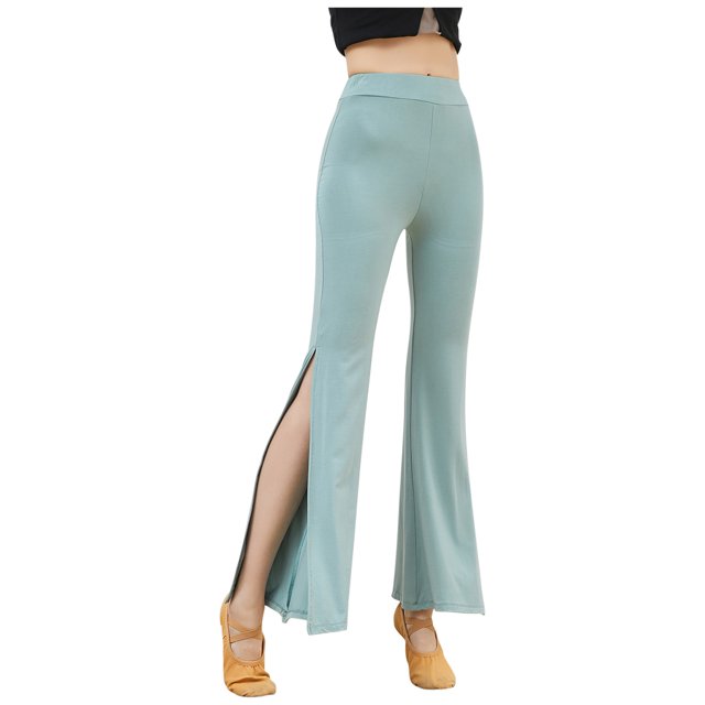 AherBiu Flare Yoga Pants Pantalon pour Femmes à Fente, Jambe Évasée, Extensible, Confortable, Entraînement, Danse