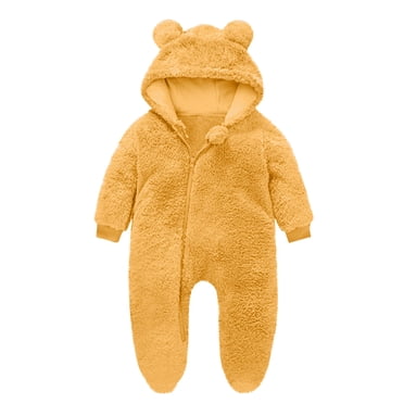 Zshosam Baby Winter Clothes Fleece Baby Jacket Winter Suit Bunting Soft Cozy Warm Jumpsuit for Infants Size 3 6 Months,(Yellow 3-6 Months)