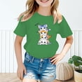 thumbnail image 2 of GDREDA Vêtements Fille Enfant Filles Mignon Graphique Col Rond Manches Courtes Tee Été Décontracté T-Shirt Mignon Filles Hauts d'Été Vert,7-8 Ans, 2 of 5