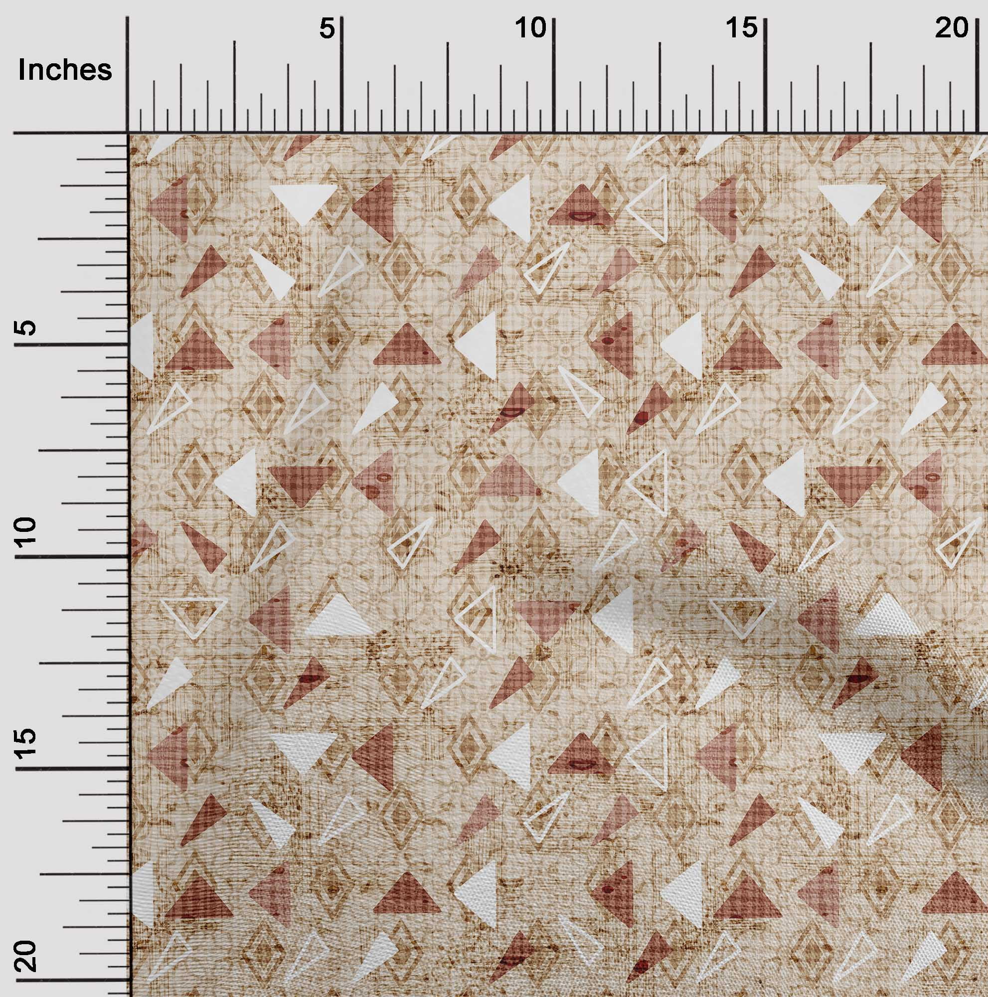 oneOone Cotton Cambric Hot Curry Fabric Texture & Triangle Geometric Sewing Craft Projects Fabric Prints By Yard 56 Inch Wide