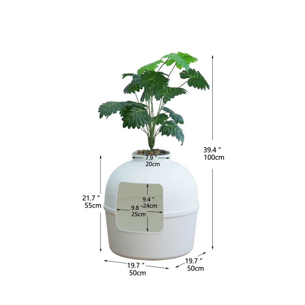 Home4Cat Boîte à litière pour chat cachée sous plante