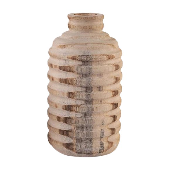 veasfak Ferme Bois Vase Pièces Maîtresses Porte-Fleurs pour Chambre Bureau TV Armoire 10cmx18.5cm