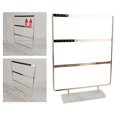 thumbnail image 3 of lionlar Personal Use Jewelry Display Stand Multi-layer Earring Stud Holder Marble Base, 3 Tier White Base, 3 of 9