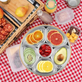 thumbnail image 3 of Plateau de Service Divisé avec Couvercle - Plateau de Légumes Réutilisable avec Couvercle et Trempette Plateau à Collations 6 Compartiments 10 Pouces 60oz, 3 of 7