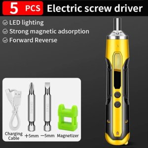 Tournevis électrique sans fil 6.8V Ménage USB Perceuse rechargeable Bit magnétique