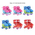 thumbnail image 3 of QualitChoice Lot de 2/lot Patins à Roulettes Réglables pour Enfants Filles Rose Roue Respirant et Bout à Tirer Bleu Sans Paillettes, 3 of 6