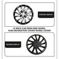 thumbnail image 3 of LOVEVER 14” Wheel Covers & Hub Caps Polypropylene Silver Black, 3 of 5