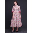 thumbnail image 4 of Bimba Robe Chemise Décontractée à Imprimé Floral pour Femme, Robe Évasée Mi-Mollet de Fête - Moyen, 4 of 5