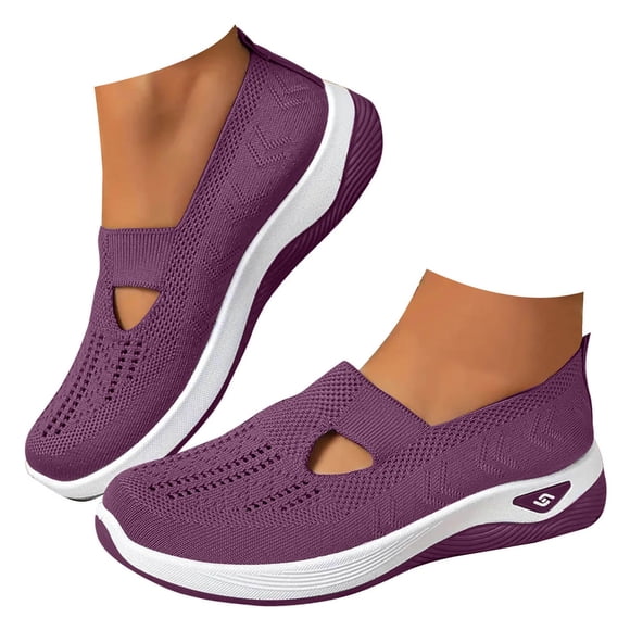 Mepaouo Women's Walking Shoes 2025 Wove Orthopedic Diabetic Sneakers Work Slip on Running Flats