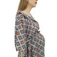 thumbnail image 2 of Bimba Robe Maxi à Cordon Multicolore pour Mamans, Manches Kimono, Caftan de Maternité-28, 2 of 7