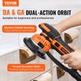 thumbnail image 2 of VEVOR Random Orbital Sander 6'' DA & GA Dual-Action Sander 10 PCS Sandpapers 6 Speeds, 2 of 9