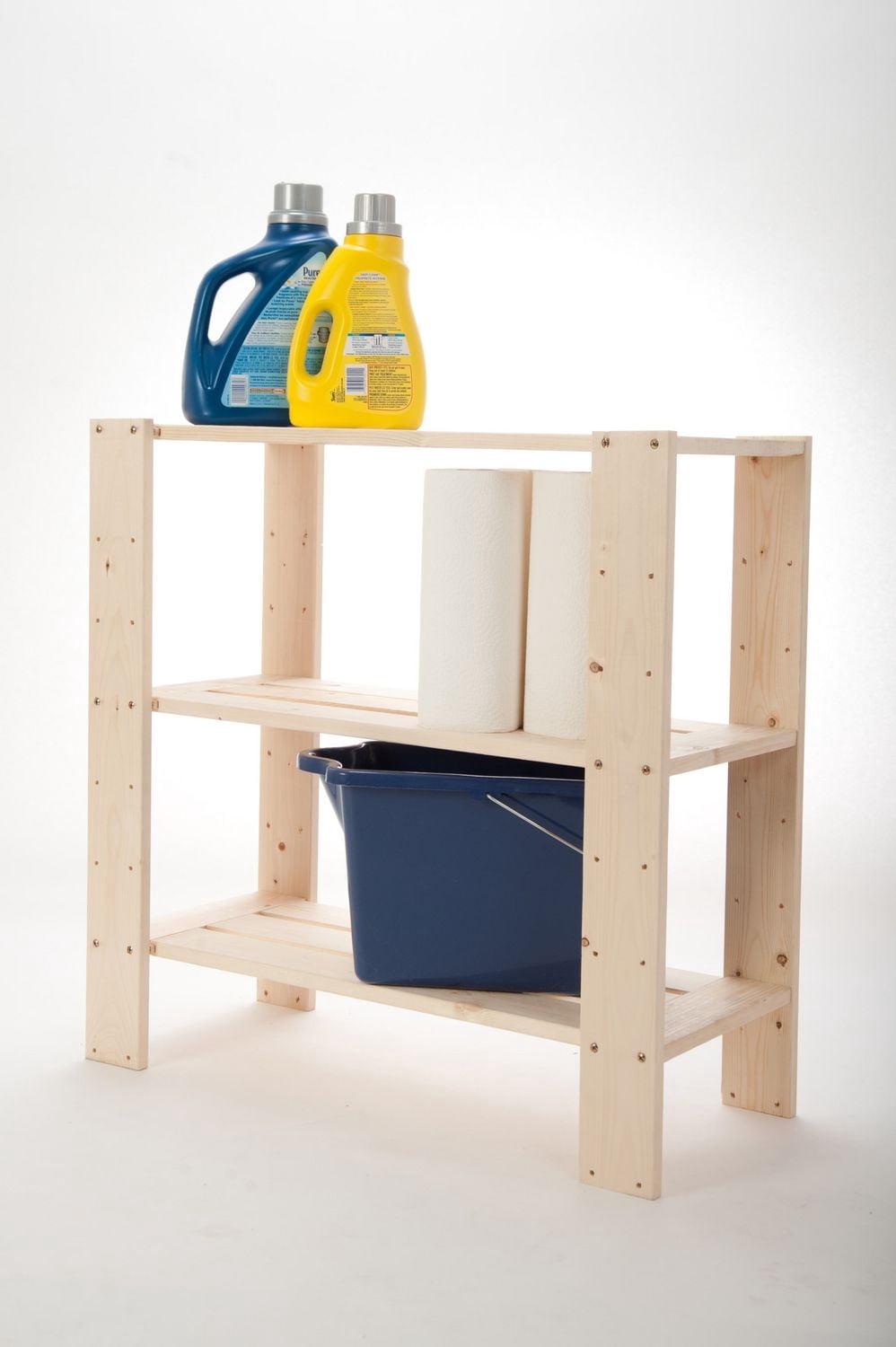 Adwood Pine 3 Shelf Pine Wood Storage