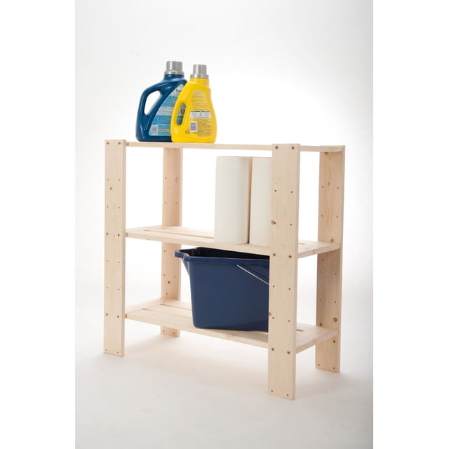 Adwood Pine 3 Shelf Pine Wood Storage