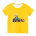 thumbnail image 2 of EGNMCR Easter Bunny Eggs Print Baby Girl Easter Outfit Easter Shirts For Boys Toddler Kids Boys Girls Fashion Cute Round Neck Print Short Sleeve Top Easter Gifts For Kids, 2 of 6