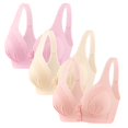 thumbnail image 1 of Timegard 3pc Wireless Bras for Women Front Closure Full Support Wide Strap Comfort Breathable Everyday Bra, 1 of 4