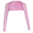 thumbnail image 1 of Piece Open Cropped Long Sleeve Elastic Full Arm Cover Shrug Tops Pink, 1 of 7