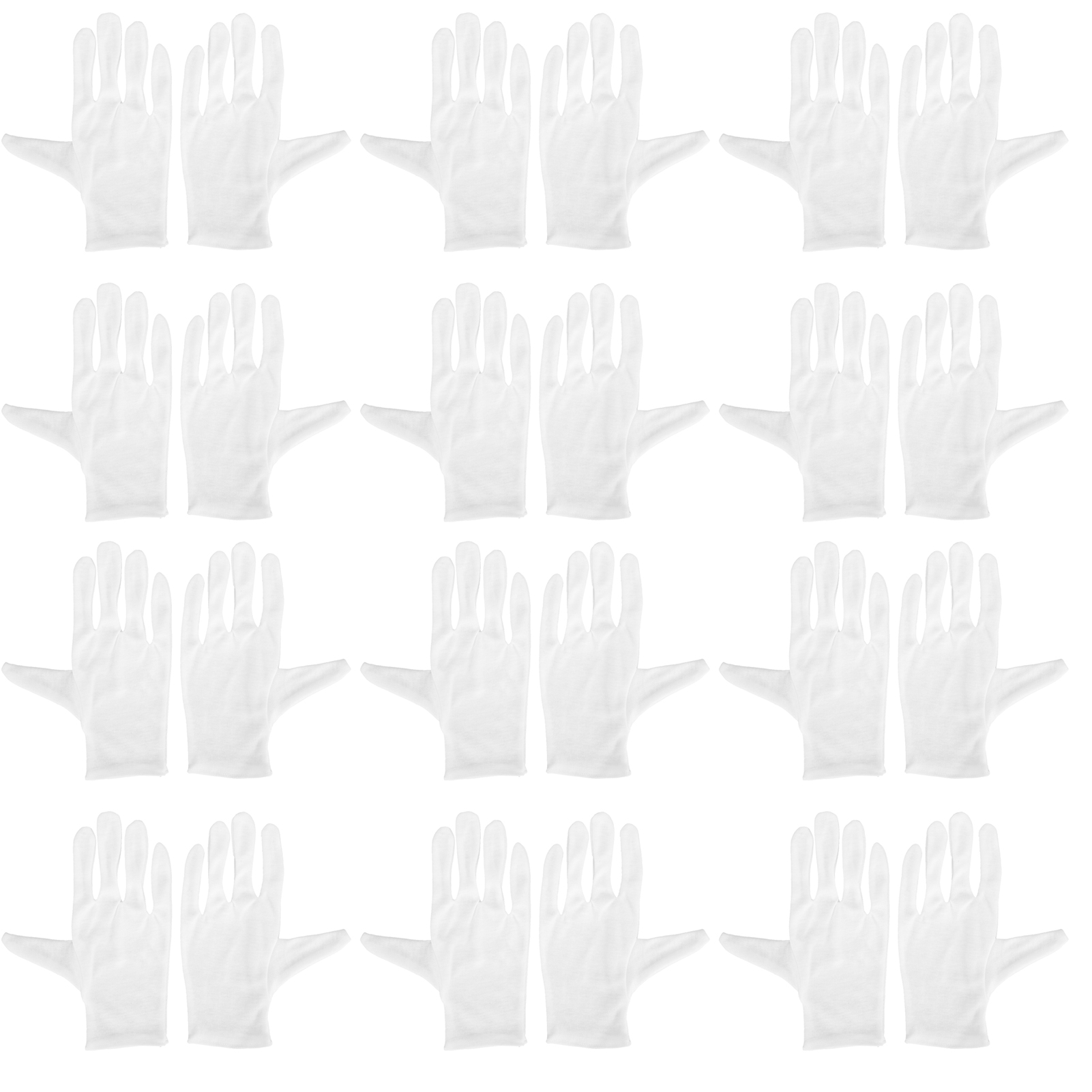 Cotton Gloves, Work Gloves 12 Pairs 22x10x5cm White  For Keeping Hands Dry