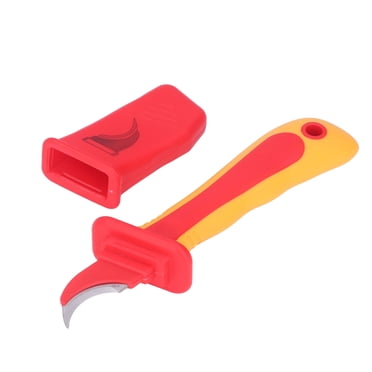 Insulated Cutter, Ergonomic Design Stainless Steel Blade Electrician Knife With Safety For Electric Cable Repair