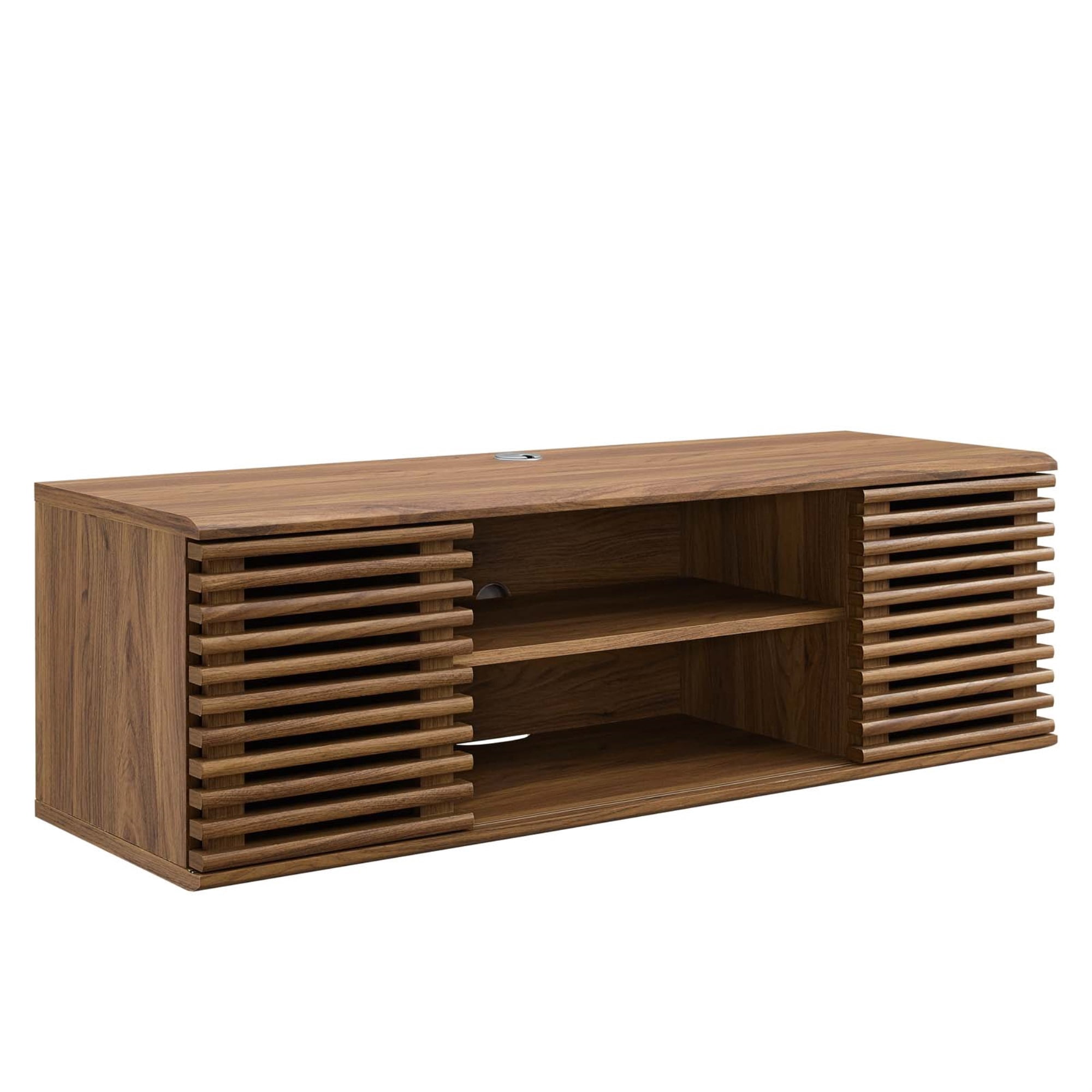 Render 46" Wall-Mount Media Console TV Stand Walnut
