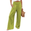 thumbnail image 1 of MAWCLOS Pantalon de Détente à Jambe Grand Taille Haute pour Femme, Vert Vif, Taille 2TG, 1 of 4