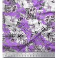 thumbnail image 1 of Soimoi polyester Crepe Fabric Leaves & Flower Floral Printed Fabric 1 Yard 52 Inch Wide, 1 of 3