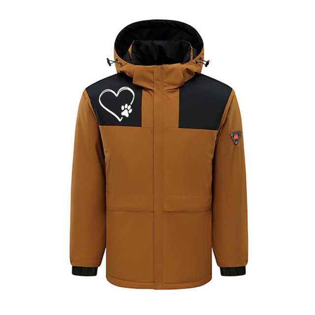 RXIRUCGD USB Intelligent Constant Temperature Heated Windproof Plus Size Coat For Men And Women Winter 4 Heated Jacket Coat( Brown, Size:M )