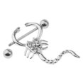 thumbnail image 4 of Tachiuwa 2 Pcs Tétine Pendante Animale en Acier Inoxydable en Forme de Scorpion avec Strass 16g, 4 of 8