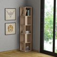 thumbnail image 1 of JV Home Piano Collection 64 Inch 5-Tier Corner Bookcase Stylish Bookshelf Shelving Storage for Living Room Kitchen Laundry Bedroom (Oak), 1 of 7