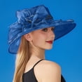 thumbnail image 2 of Women's Solid Color Big Flower Shade English Lady Elegant Temperament Sun Hat, 2 of 4