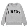 thumbnail image 4 of MIASHUI Chandail en Molleton pour Filles Hauts Imprimés Lettres Pull Col Rond, Gris, 3-4 Ans, 4 of 5