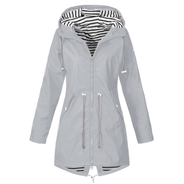 Xingqing Manteau Épais à Capuche pour Femme, Manches Longues, Coupe-Vent avec Cordon de Serrage