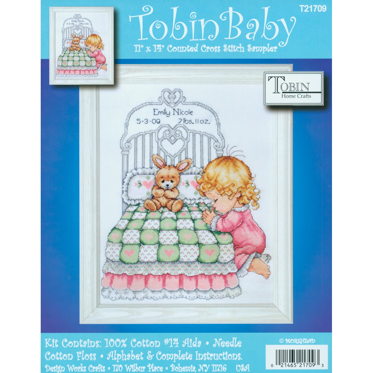 Kit de Point de Croix pour Fille de Prière de l'Heure du Coucher - 11"X14 Pouces 14 Unités