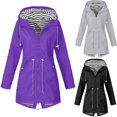 thumbnail image 4 of Veste Imperméable pour Femmes Manteau de Pluie à Capuche Manteau de Forêt, 4 of 5