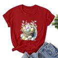 thumbnail image 1 of EGNMCR Chandails de Pâques pour Femmes Chandails pour Femmes Imprimé de Pâques T-Shirt Décontracté Imprimé à Manches Courtes pour Femme Haut T-Shirt à Manches Courtes Col Rond Hauts/chemises T-Shirt pour Femmes, 1 of 3
