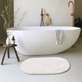 thumbnail image 4 of Maplenight Oval Bathroom Rugs Non Slip Washable 35x24in Soft Absorbent Bath Rugs Quick Dry Anti Mold Shower Rug for Bathroom Floor Tub and Shower White, 4 of 5