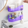 thumbnail image 4 of Big Savings! Transparent Toilet Storage Rack, Wall Mounted Bathroom Washbasin Organizer, Non-perforated Cosmetic Storage with Hooks, Bathroom and Washroom Space Saver, 4 of 6